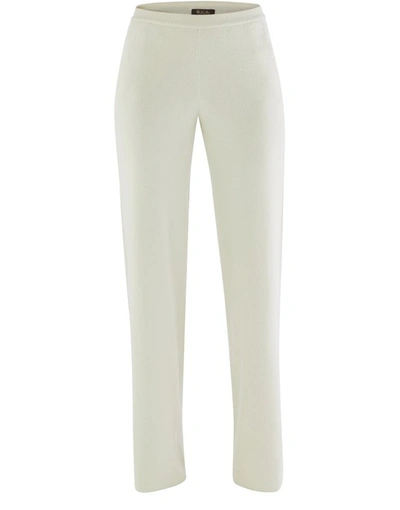 Loro Piana Canary Wool Trousers In White Snow