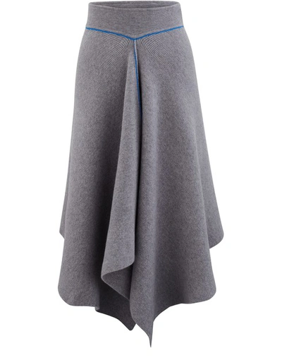 Sportmax Calate Wool And Angora Wool Skirt In Light Grey
