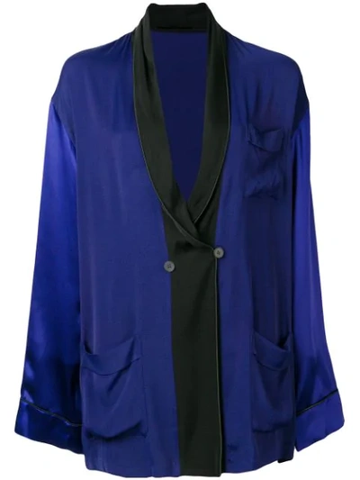 Haider Ackermann Oversized Shawl Lapel Blazer In Blue