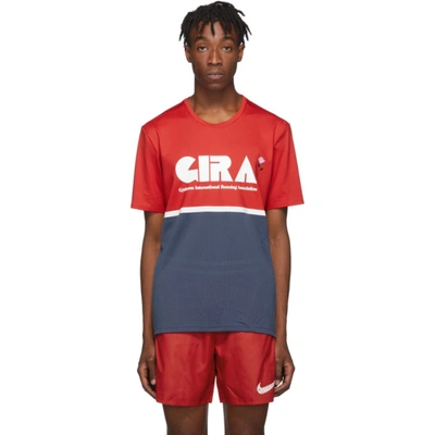Nike Gyakusou Nrg Printed Dri-fit And Mesh Running T-shirt In Red