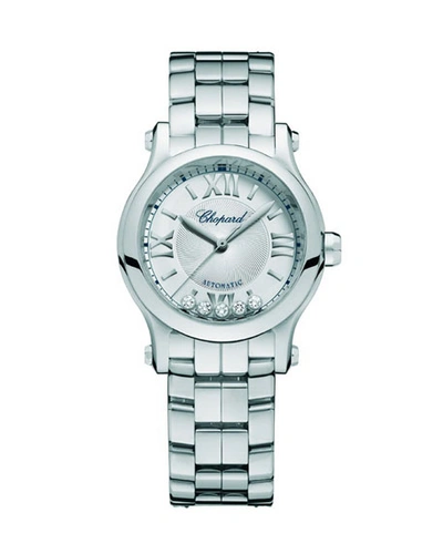 Chopard 30mm Mini Happy Sport 5-diamond Watch W/ Bracelet Strap