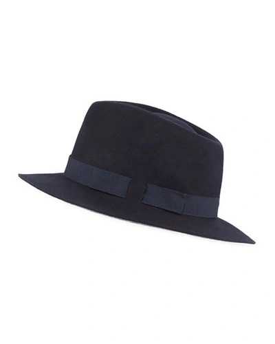 Paul Smith Men's Wool Felt Fedora Hat In Navy