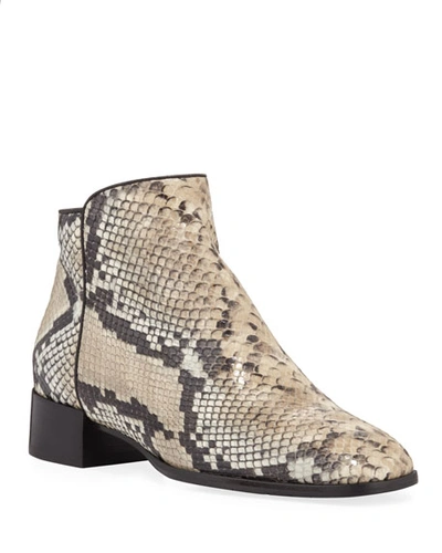 Aquatalia Lucile Snake-print Leather Booties