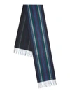 Paul Smith Men's College-stripe Wool Scarf In Blue