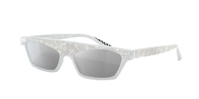 Alain Mikli Slim Rectangle Acetate Sunglasses In White