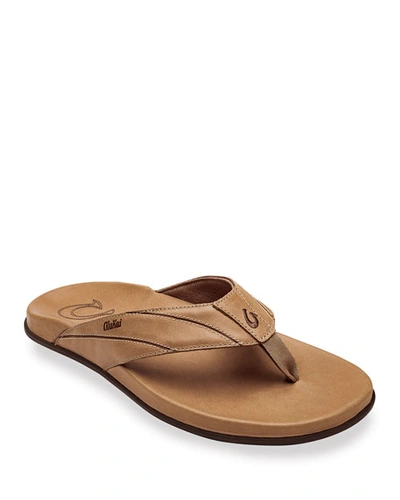 Olukai Men's Pikoi Flip-flops In Golden Sand