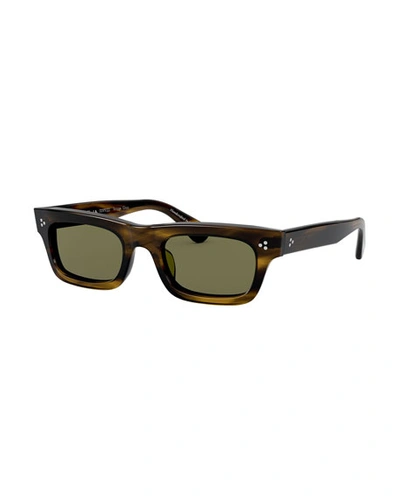 Oliver Peoples Rectangle Acetate Sunglasses In Brown