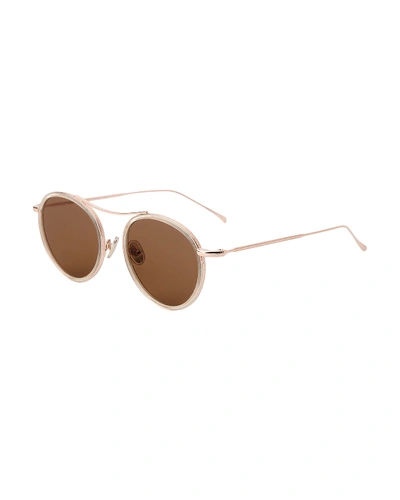 Illesteva Buena Vista Aviator Sunglasses In Brown