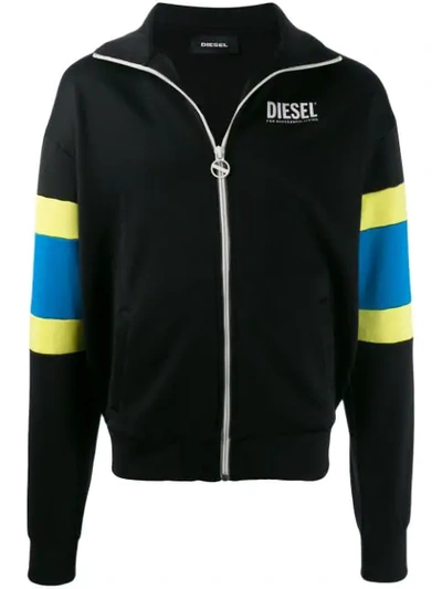 Diesel S-akon Zip-up Sweatshirt In Black