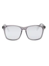 Saint Laurent Men's Square Sunglasses, 57mm In Gray/silver Mirror