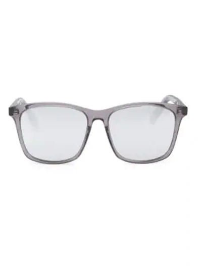 Saint Laurent Men's Square Sunglasses, 57mm In Gray/silver Mirror