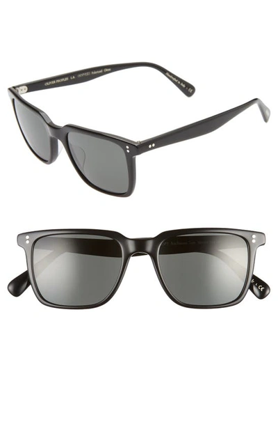 Oliver Peoples Unisex Lachman Polarized Square Sunglasses, 50mm In Black/midnight Express Polarized