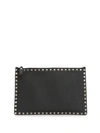 Valentino Garavani Large Rockstud Leather Pouch In Black