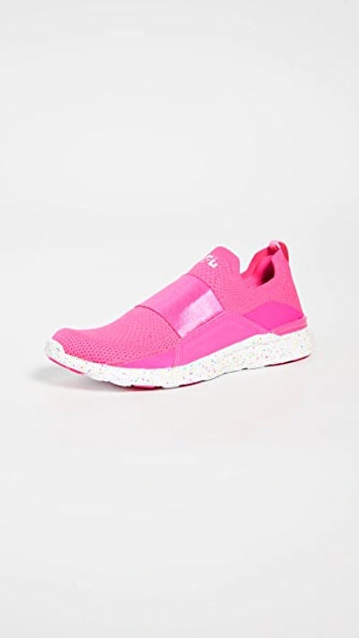 Apl Athletic Propulsion Labs Techloom Bliss Sneakers In Neon Pink/white/speckle