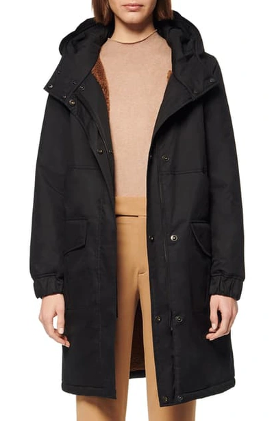 Andrew Marc Wharton Reversible Parka & Faux Fur Coat In Black