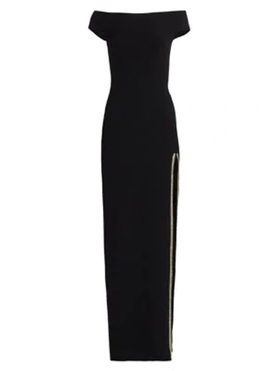 Stella Mccartney Women's Cady Off-the-shoulder Evening Gown In Black