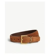 Saint Laurent Women's Logo Insignia Leather Belt In Brick Gold