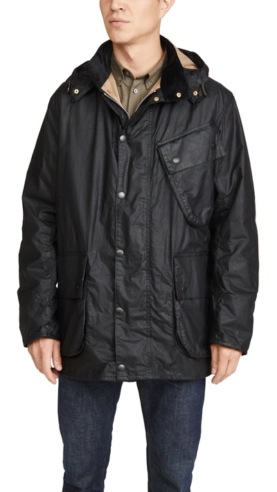 Barbour X Margaret Howell A7 Wax Jacket In Black