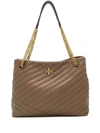 Tory Burch Kira Chevron Quilted Leather Tote In Classic Taupe