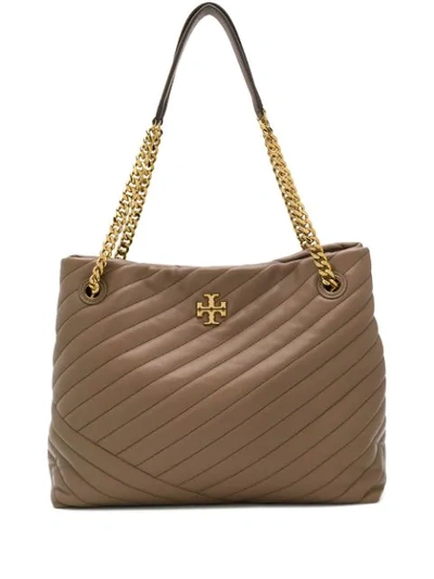 Tory Burch Kira Chevron Quilted Leather Tote In Classic Taupe