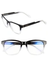 Quay Hardwire 50mm Blue Light Filtering Glasses In Black Clear/ Clear Blue Light