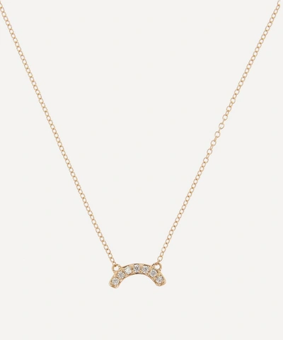 Andrea Fohrman Gold Single Row Diamond Rainbow Necklace