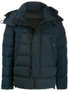 Peuterey Button & Zipped Padded Jacket In Blue