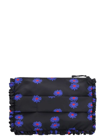 La Doublej Printed Nylon Clutch In Black