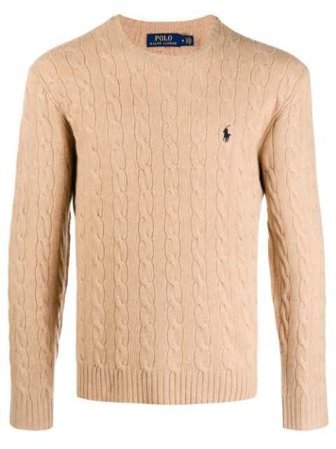 polo cable knit jumper