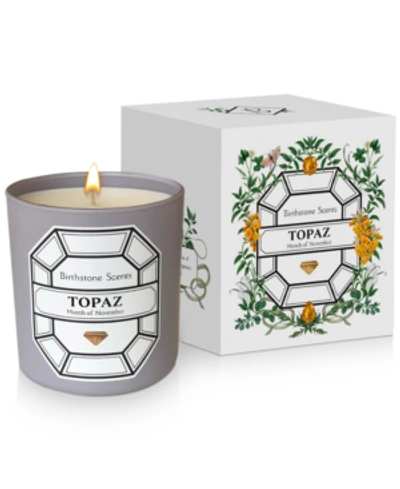 Birthstone Scents Topaz Candle, 8.5-oz. In White Box, Grey Jar