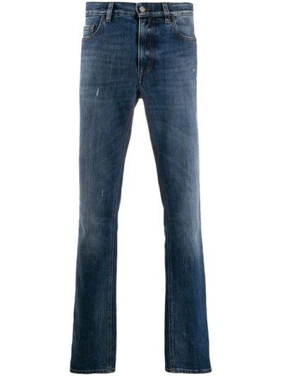 Z Zegna Gerade Distressed-jeans In B06 Blue