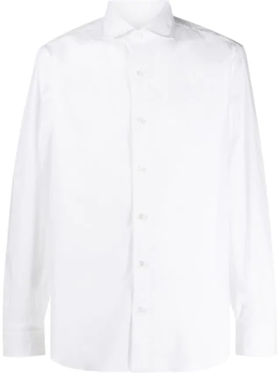 Salvatore Piccolo Pointed Collar Shirt In White