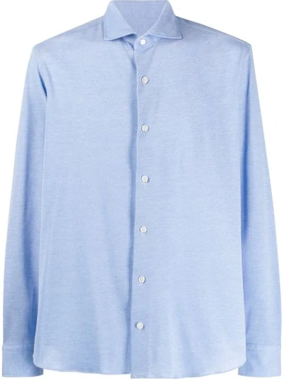 Salvatore Piccolo Pointed Collar Shirt In Blue