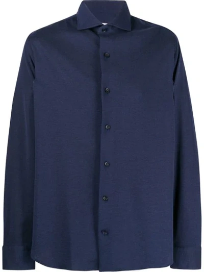 Salvatore Piccolo Pointed Collar Shirt In Blue