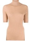 Cashmere In Love Ribbed Roll-neck Victoria Sweater In Neutrals