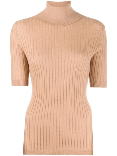 Cashmere In Love Ribbed Roll-neck Victoria Jumper In Neutrals