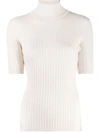 Cashmere In Love Roll-neck Pullover Top In Neutrals