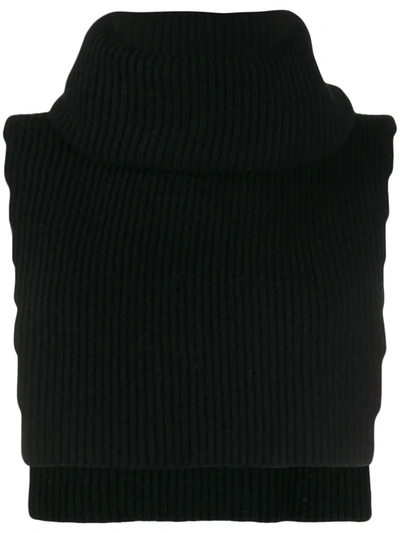 Cashmere In Love Knit Overlay Brooke Vest In Black