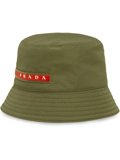 Prada Linea Rossa Bucket Hat In Green