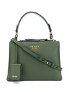 Prada Double Zip Tote In Green