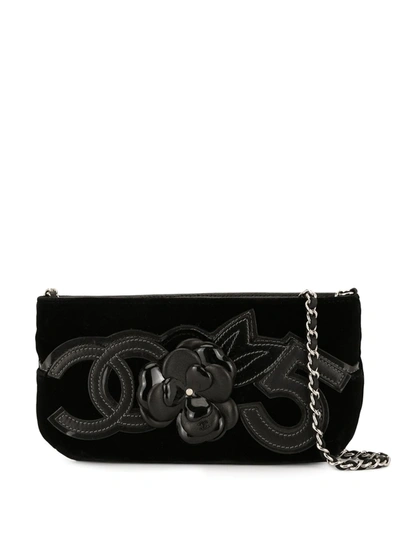 Pre-owned Chanel 2006 Camellia No.5 Shoulder Bag In Black