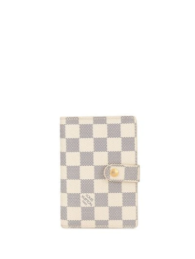 Pre-owned Louis Vuitton Viennois Damier Monogram Wallet In White
