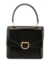 Pre-owned Celine Logo Door Knocker Double Flap Tote In Black