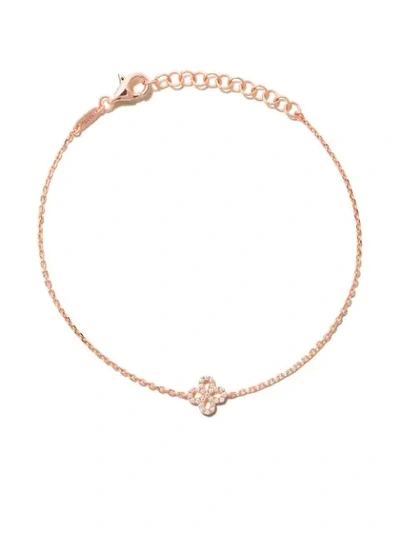 As29 18kt Rose Gold Mini Charm Clover Diamond Bracelet