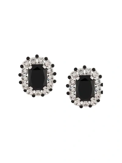 Dolce & Gabbana Rhinestone Clip-on Earrings In Silber