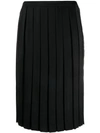 Plan C Pleated Midi Skirt In Black