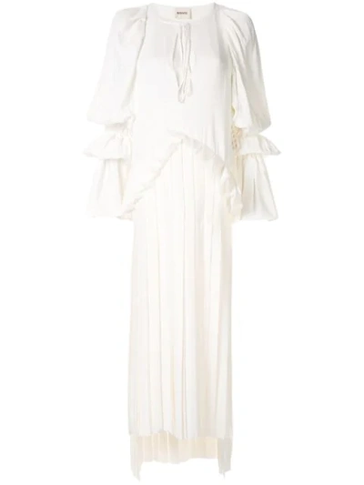 Khaite Cara Pleated Dress In White