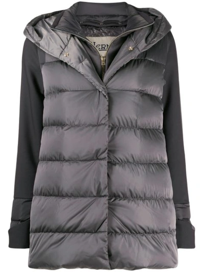Herno Layered Down Jacket In Grey