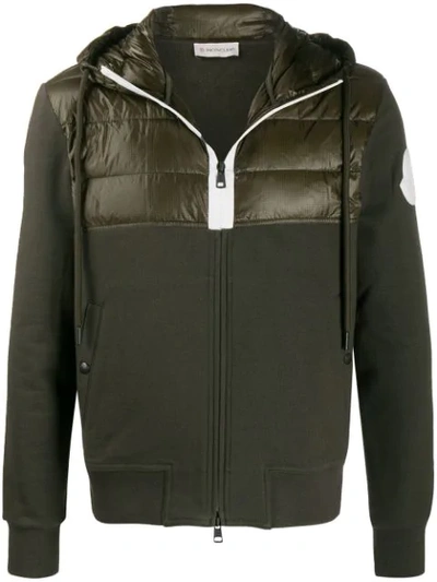 Moncler Padded Panel Track Jacket In Green