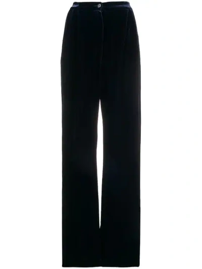 In The Mood For Love Adkins Velvet Trousers In Blue